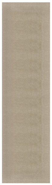 Flair Rugs, Ručně tkaný běhoun Tuscany Textured Wool Border Natural, 60x230, béžová, ložnice