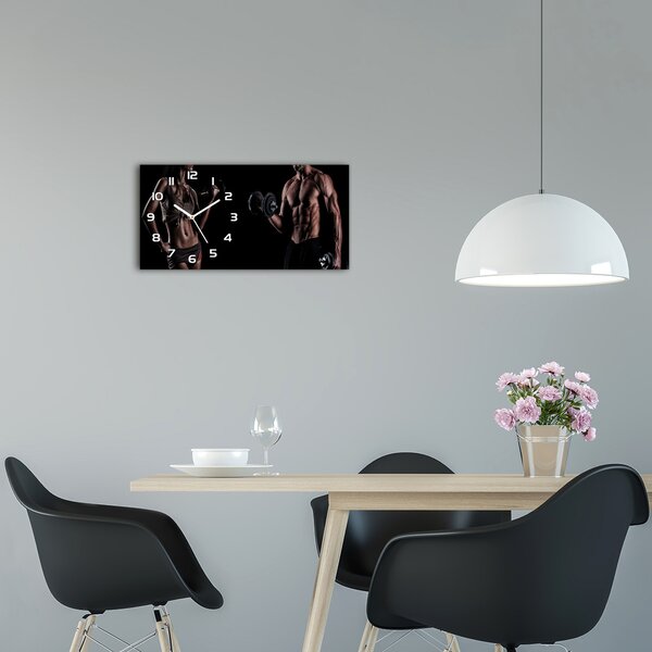 Skleněné hodiny na stěnu tiché Svaly pl_zsp_60x30_f_75003885