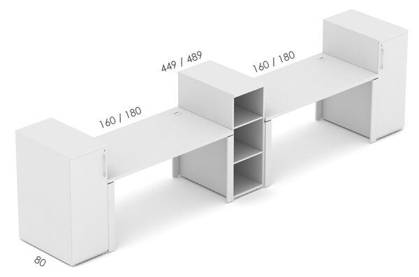 Kancelářská sestava EPIC Z15 U, délka stolů 160cm (Sestava pro dvě osoby)