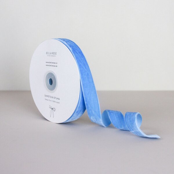 Sametová stuha 2 cm – Sky Blue (10 m)