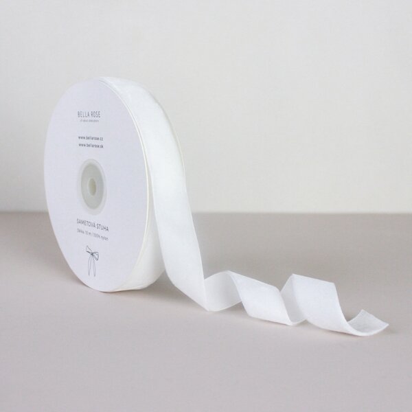 Sametová stuha 2 cm – Cream (10 m)