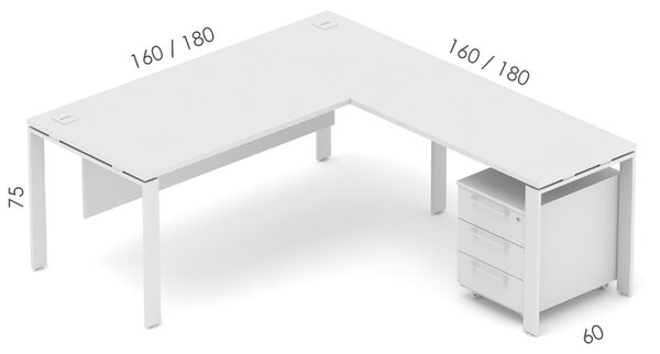 Kancelářská sestava EPIC Z13 U, délka stolu 160cm, délka s přís.stolem 160cm (Sestava pro jednu osobu)