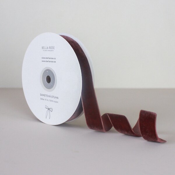 Sametová stuha 2 cm – Brown (10 m)