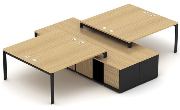 Kancelářská sestava EPIC Z23 U pro 4 osoby (Sestava s délkou stolu 120cm a délkou komod 280cm)