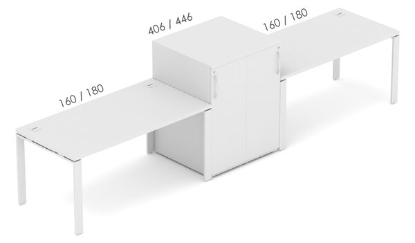 Kancelářská sestava EPIC Z17 U, délka stolů 160cm (Sestava pro dvě osoby)