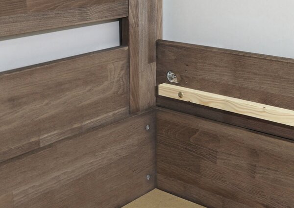 Dřevěná postel dvoulůžko s úložným prostorem ARION 2, masiv buk