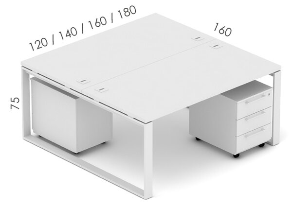 Kancelářská sestava EPIC Z27 O, délka stolu 120cm (Sestava pro dvě osoby)