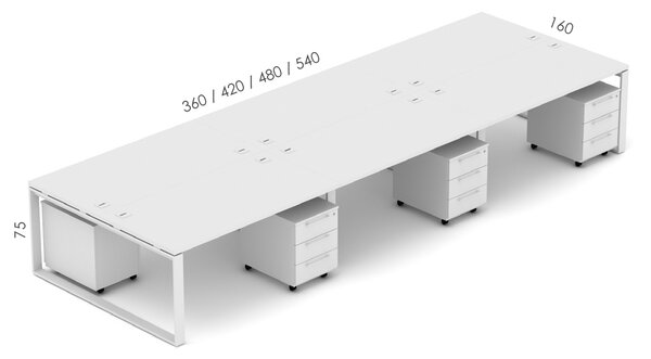 Kancelářská sestava EPIC Z39 O, volitelná délka stolu 360cm (Sestava pro 6 osob)