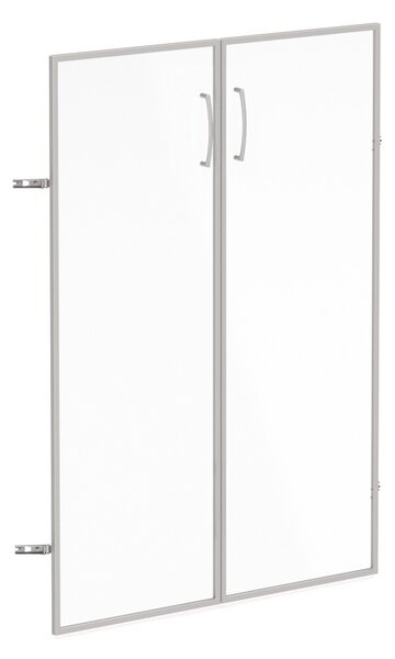 Skleněné dveře v AL rámu, šířka 80cm, výška 112,9cm (Skleněné dveře v hliníkovém rámu pro skříň se 3 policemi)