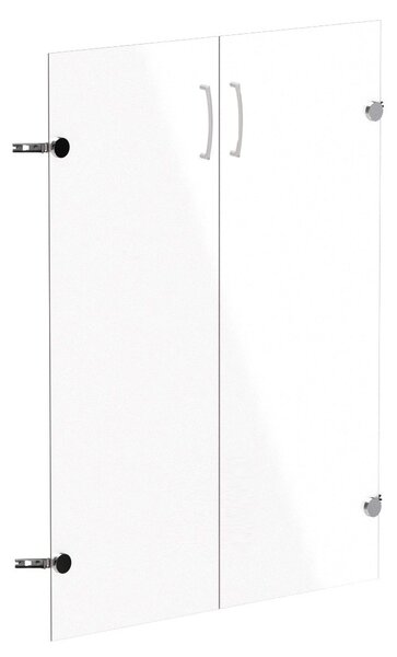 Skleněné dveře bez rámu, šířka 80cm, výška 38,9cm (Skleněné dveře s tvrzeným sklem pro jednopolicovou skříň)