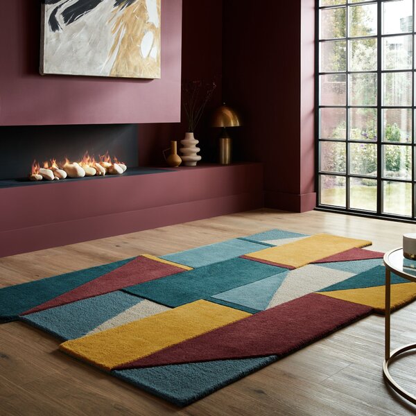 Flair Rugs, Ručně všívaný kusový koberec Abstract Shuffle Shaped Multi, 120x180, vícebarevná, chodba / předsíň