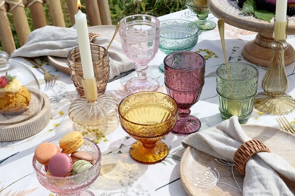Set 6ks barevných skleniček na víno Saint-Émilion - Ø 7,5*14 cm / 230ml - Chic Antique