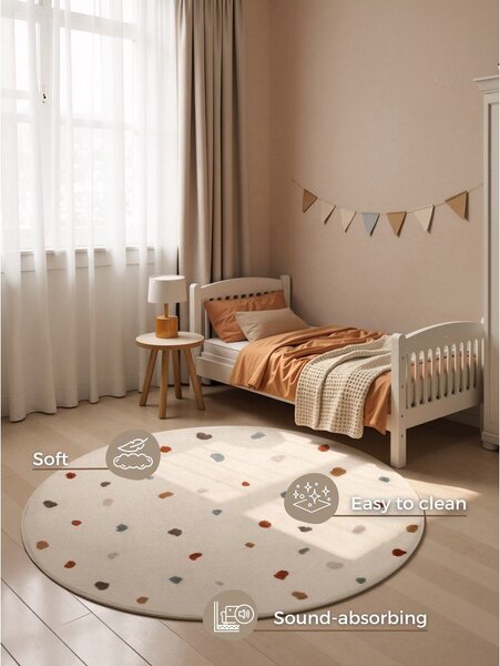 Krémový dětský koberec ø160 cm Funny Dots – Hanse Home