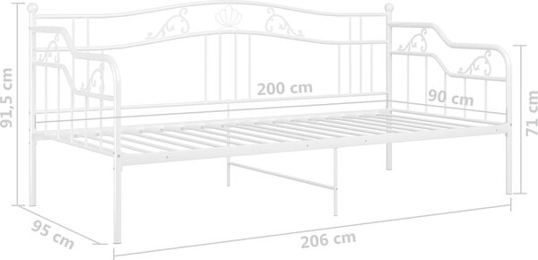 VidaXL Rám rozkládací postele kovový 90 x 200 cm [324762] Barva: Černá