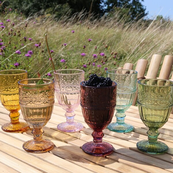 Set 6ks barevných skleniček na víno Saint-Émilion - Ø 7,5*14 cm / 230ml - Chic Antique