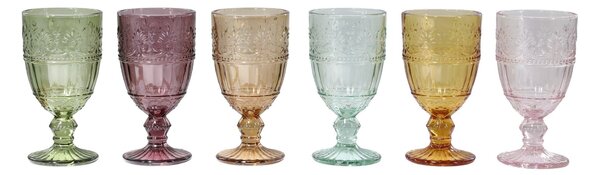 Set 6ks barevných skleniček na víno Saint-Émilion - Ø 7,5*14 cm / 230ml - Chic Antique