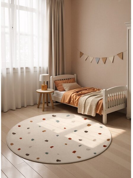 Krémový dětský koberec ø160 cm Funny Dots – Hanse Home