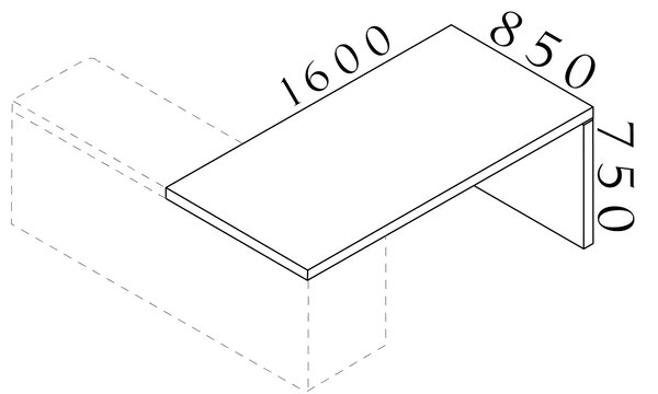 Manažerský opěrný stůl SOLID, 180cm (Manažerský opěrný stůl SOLID, 180cm, volitelně s čelní deskou a bez)