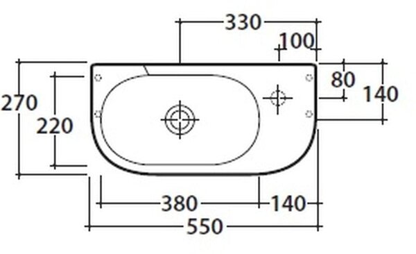 Globo Concept umyvadlo 55x27 cm polokulatý klasický bílá lesk SCT55.BI