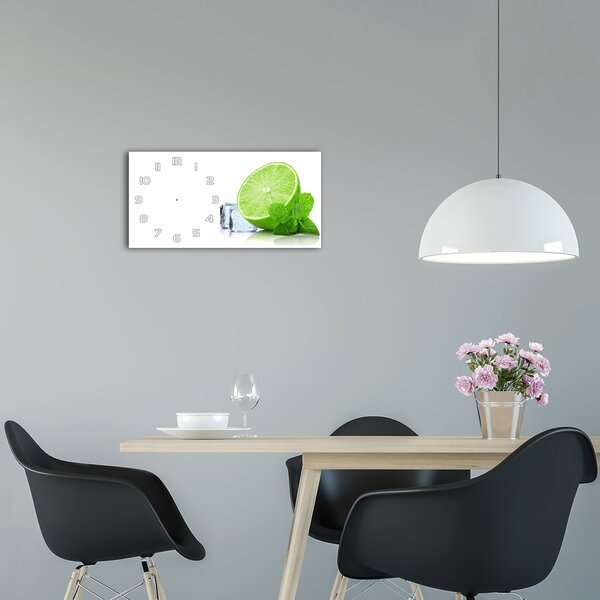 Skleněné hodiny na stěnu Limetka s ledem pl_zsp_60x30_f_76224722