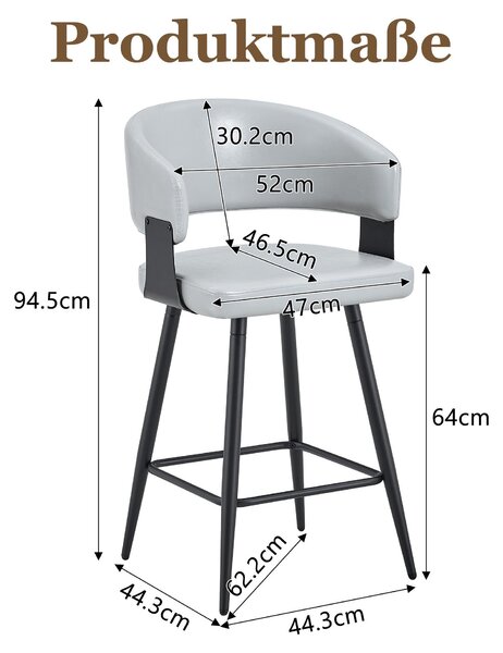 Jídelní židle, čalouněná, s opěradlem a područky, minimalistický design, styl Mid-Century (šedá)