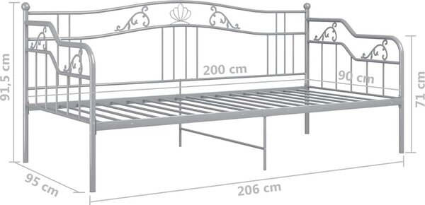 VidaXL Rám rozkládací postele kovový 90 x 200 cm [324762] Barva: Černá