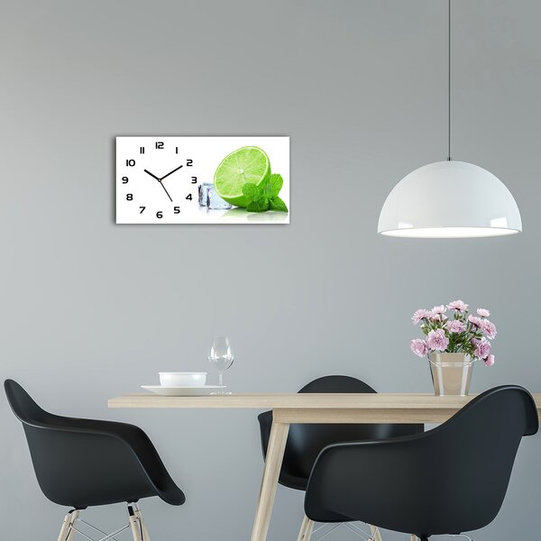 Skleněné hodiny na stěnu Limetka s ledem pl_zsp_60x30_f_76224722