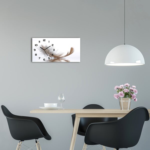 Skleněné hodiny na stěnu Pírko na vodě pl_zsp_60x30_f_77181591