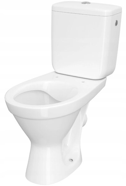 Cersanit Cersania SimpleOn 010 - WC kombi 3/6l + sedátko s pomalým zavíráním z duroplastu, horizontální odpad, bílá, K11-2339