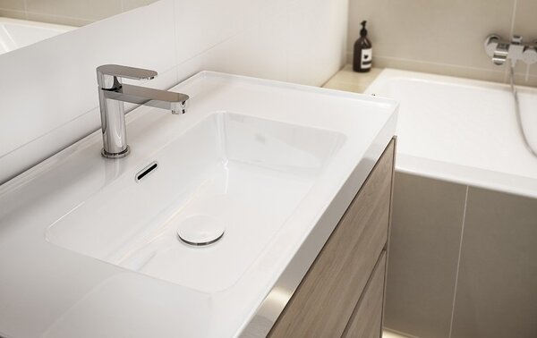 Cersanit Crea, závěsná skříňka s umyvadlem 80cm, set B115, dub, S801-289