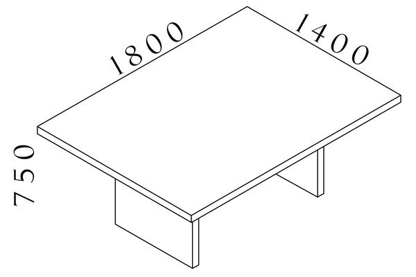 Manažerský konferenční stůl SOLID 240cm (Manažerský konferenční stůl SOLID oí délce 240cm, šířka 140cm)