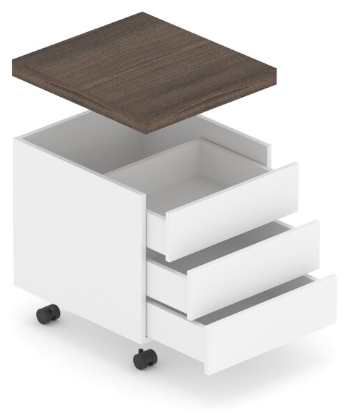 Kontejner SOLID, pojízdný se 3 zásuvkami, šířka 50cm, hlobka 60cm, výška 59cm (Kontejner SOLID, pojízdný se 3 zásuvkami, šířka 50cm, hlobka 60cm, výška 59cm)