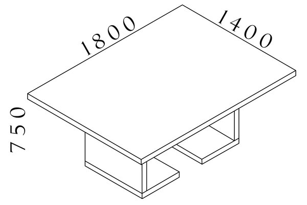 Manažerský konferenční stůl SOLID 240cm, s nohami ve tvaru L (Manažerský konferenční stůl SOLID 240cm, s nohami ve tvaru L, šířka 140cm)