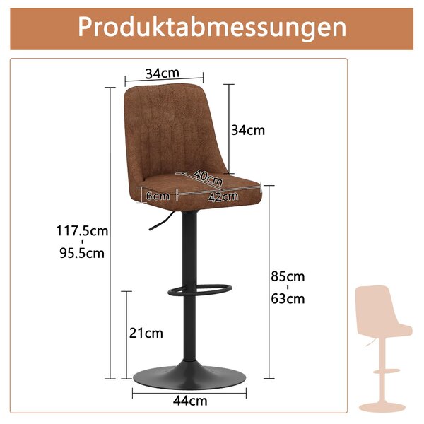 Jídelní židle, sada 4 kusů, s dekorativní hranou, materiál: polyuretan (PU), kovový rám, výška 109 cm (hnědá + černá)