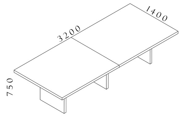 NABYTEK-DESIGNOVY.CZ - DLSK320 - Manažerský konferenční stůl SOLID 320/400cm, jilm royal