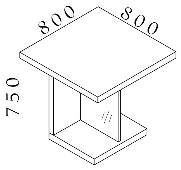 Manažerský konferenční stolek SOLID, čtvercový 80x80cm (Manažerský konferenční stolek SOLID, čtvercový 80x80cm, výška 75cm)