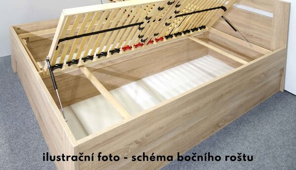 Postel jednolůžko s úložným prostorem Maria, 80x200, 90x200