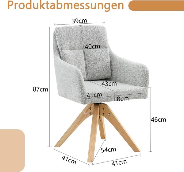 Sada dvou jídelních židlí, potah z PU, kovové nohy, ergonomický design, pohodlné (světlě šedá, barva dřeva)