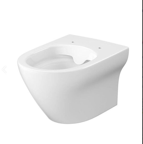 Cersanit Larga Oval CleanOn - závěsná wc mísa se SLIM sedátkem z duroplastu, bílá, S701-472