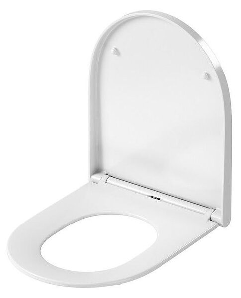 Cersanit Larga Oval CleanOn - závěsná wc mísa se SLIM sedátkem z duroplastu, bílá, S701-472