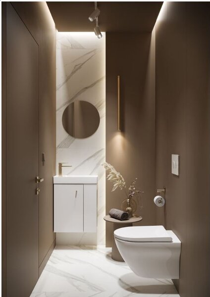 Cersanit Larga Oval CleanOn - závěsná wc mísa se SLIM sedátkem z duroplastu, bílá, S701-472