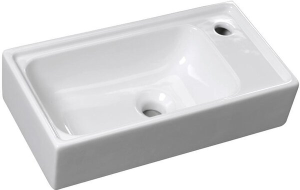 Sapho Small umyvadlo 50.5x26.5 cm obdélníkový klasický-na pult bílá lesk 7045