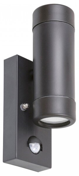 Rabalux 8835 Medina exteriérové ​​nástěnné svítidlo se senzorem černé GU10 2xmax 10W IP44
