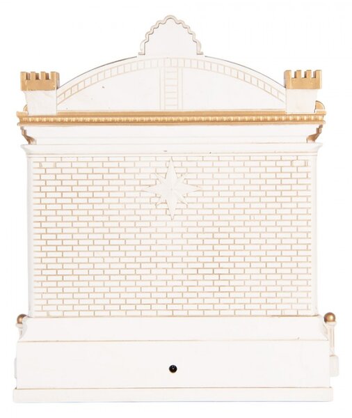 Červená plastová vánoční dekorace s LED světlem a hudbou – 22x11x23 cm