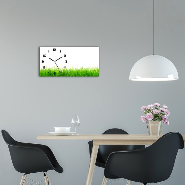 Moderní skleněné hodiny na stěnu Tráva pl_zsp_60x30_f_79948941