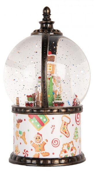 Bílá plastová vánoční dekorace s LED světlem a hudbou – 12x21 cm