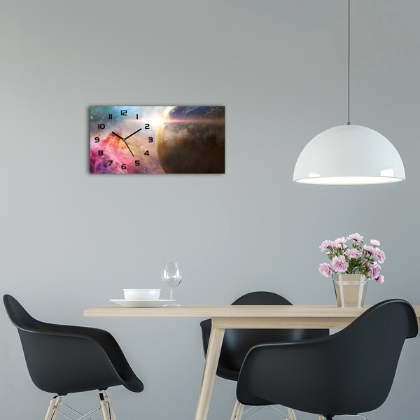 Moderní skleněné hodiny na stěnu Vesmír pl_zsp_60x30_f_79958205