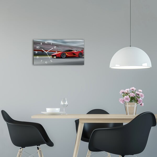 Skleněné hodiny na stěnu Sportovní auto pl_zsp_60x30_f_80032462