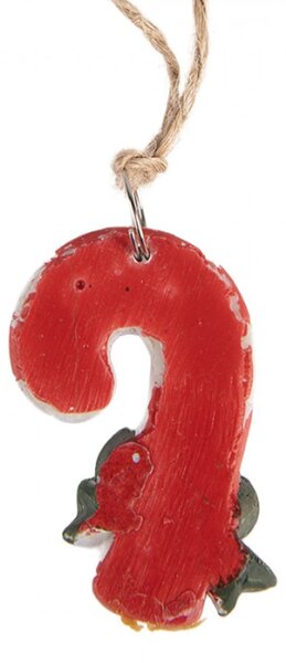 Červená plastová vánoční ozdoba cukrová hůl – 3x1x5 cm