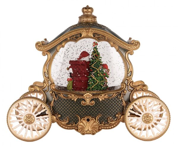 Zelená plastová vánoční dekorace s LED světlem a hudbou – 26x11x20 cm